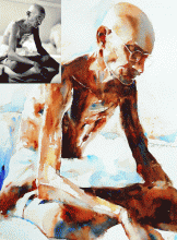 tono-vega-gandhi-portrait-retrato-watercolor-acuarela